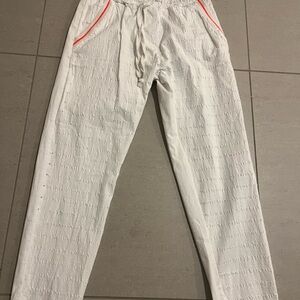 Italian White Wimen’s Jogger Pants with orange Accents